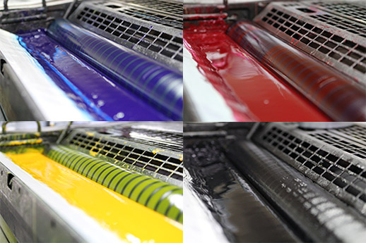 Four Ink Fountain on 4 Color Press Machine