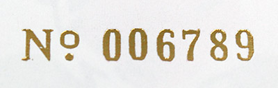 Sequential Hot Foil Numbering Stamp Silver Gold Kickstarter Reward